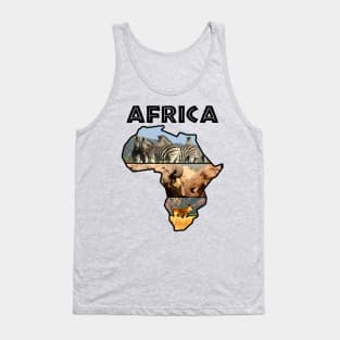 African Wildlife Continent Collage Tank Top